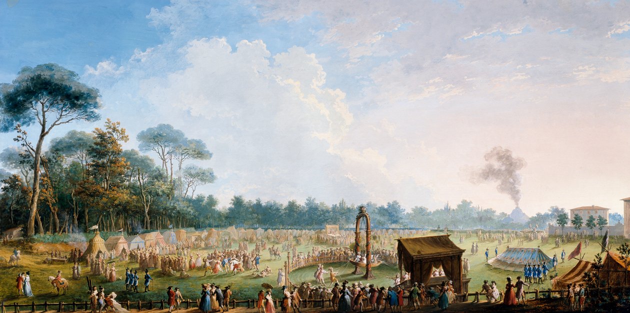Ünnep a Cascine-ban III. Ferdinánd tiszteletére, Játékok a Nagytölgy réten alkotó: Giuseppe Maria Terreni
