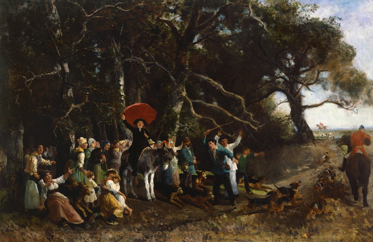 A prédikáció félbeszakítva, Giuseppe Palizzi (1812-1888), olaj, vászon alkotó: Giuseppe Palizzi