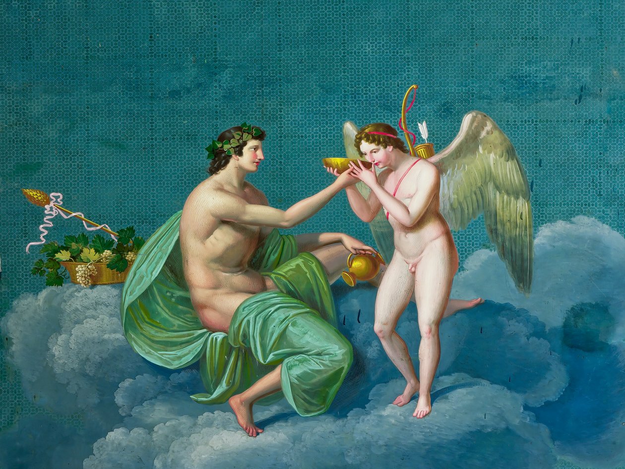 Bacchus és Cupido, 1830 körül (freskó) alkotó: Giuseppe Patania