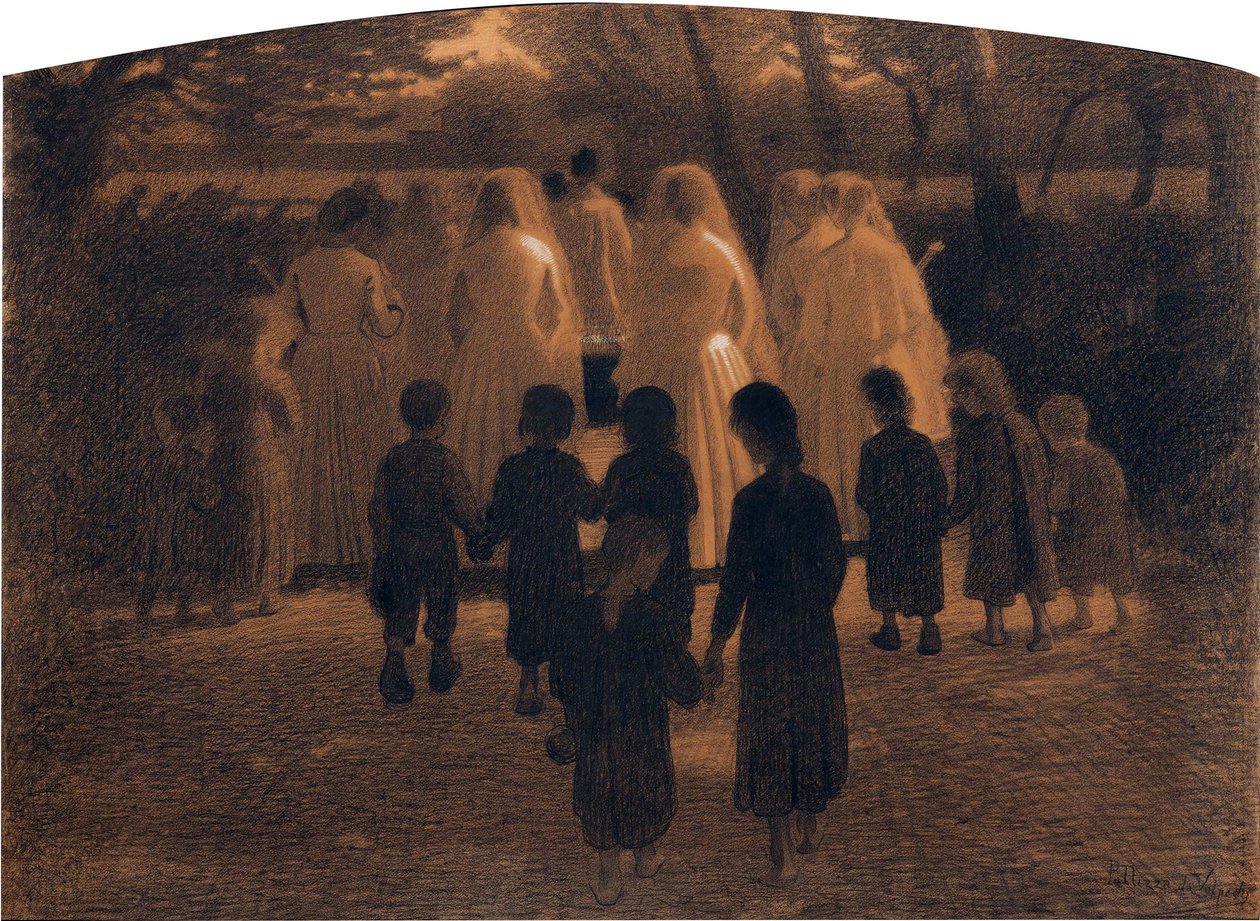 A halott gyermek, Pellizza da Volpedo, Giuseppe (1868-1907). Pasztell, karton, méret: 71x98 alkotó: Giuseppe Pellizza da Volpedo