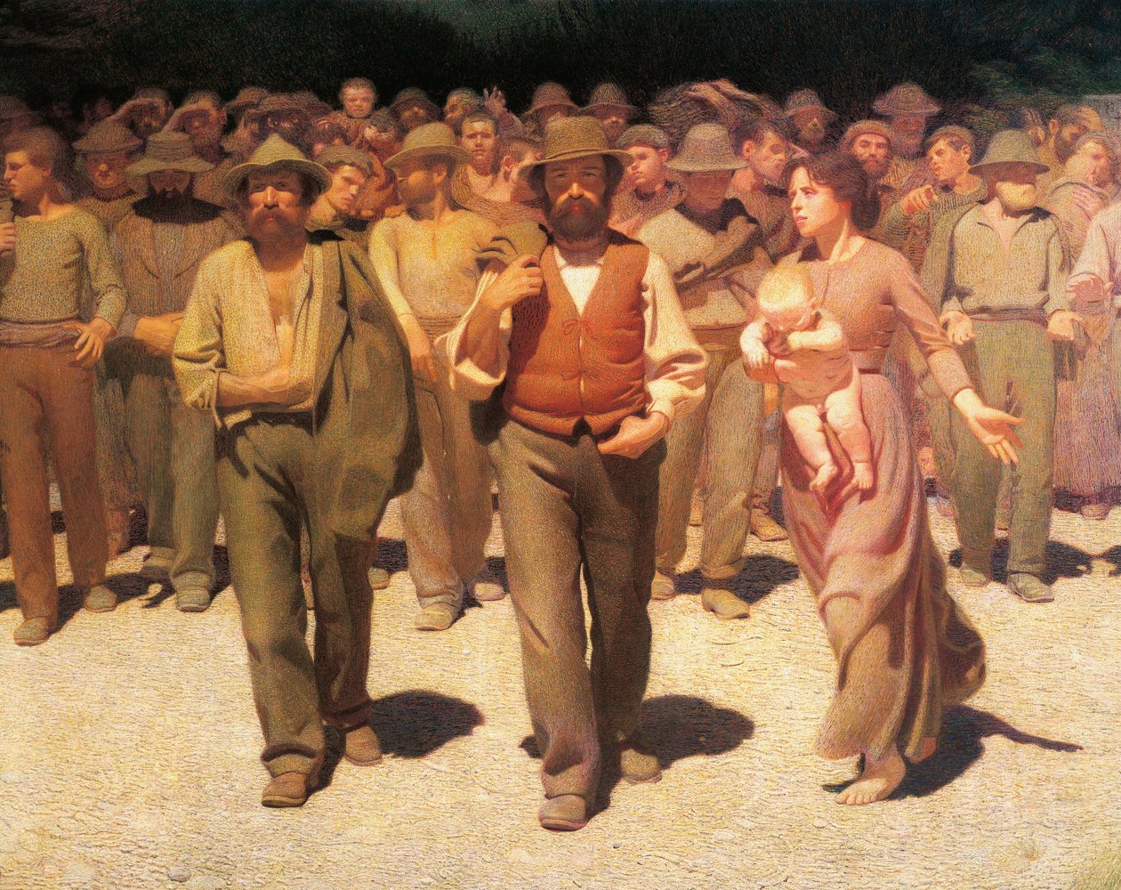 A negyedik állam, Giuseppe Pellizza da Volpedo, részlet alkotó: Giuseppe Pellizza da Volpedo