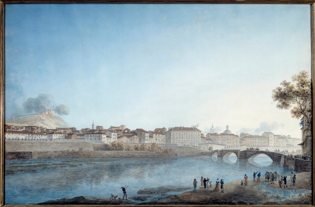 Napóleon Bonaparte tábornok (1769-1821) belépése Nizzába, a franciák első főhadiszállására 1796. március 28-án Giuseppe Pietro Bagetti (1764-1831) akvarellje 1796 V. 0,54x0,82 m Nizza, Művészeti és Történeti Múzeum – Napóleon Bonaparte tábornok belépője (1 alkotó: Giuseppe Pietro Bagetti