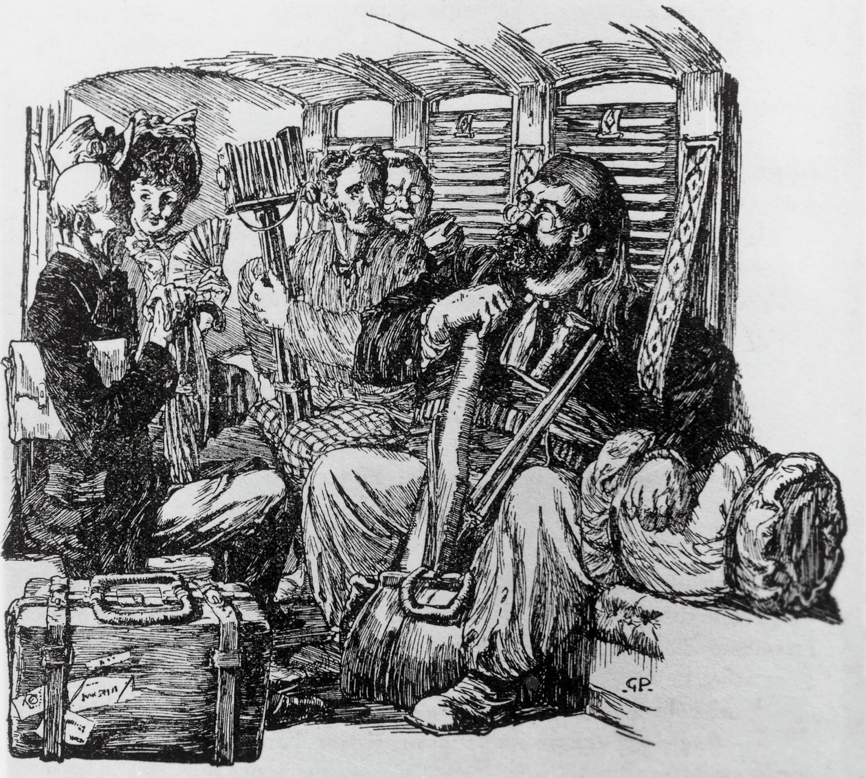 Alphonse Daudet, Milánó, Tartarin egy hintón Tartarinnak az Alpokban alkotó: Giuseppe Porcheddu