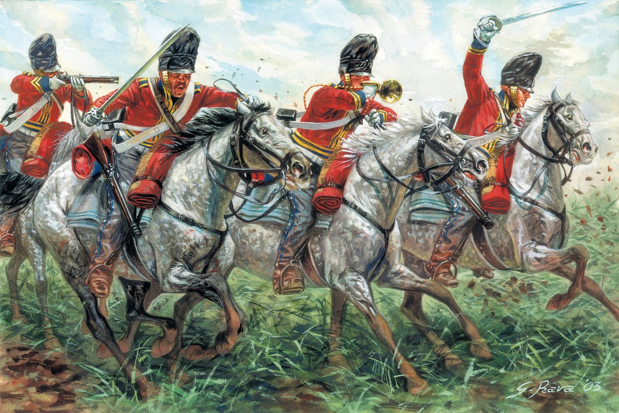 Első birodalom: A Royal Scots Greys, Skót Sárkányos Sárkányezred, a Waterloo alkotó: Giuseppe Rava
