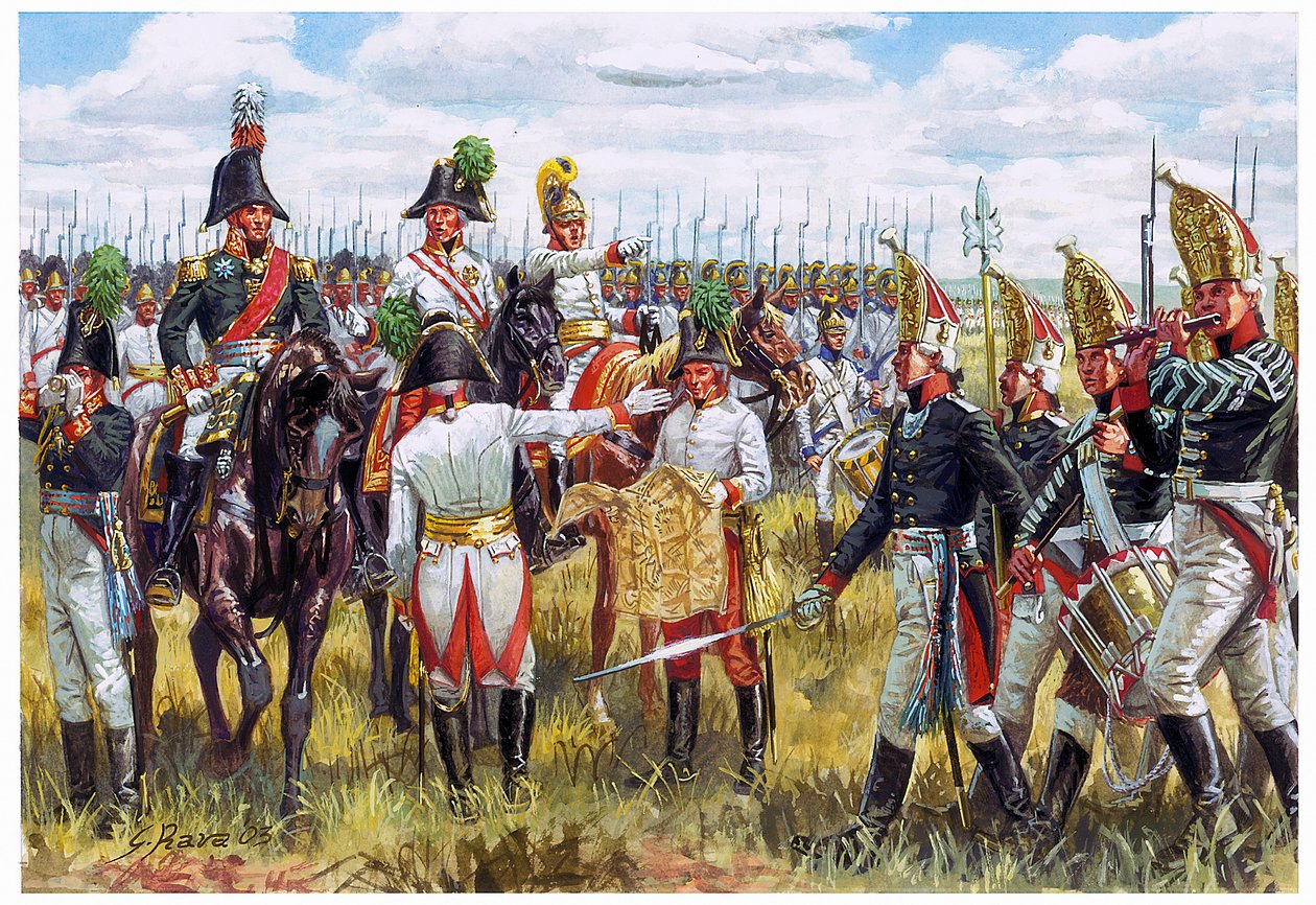 Első birodalom: A harmadik koalíció osztrák-orosz vezérkara 1805-ben - Első birodalom: osztrák-orosz vezérkar 1805-ben - Illusztráció: Giuseppe Rava alkotó: Giuseppe Rava