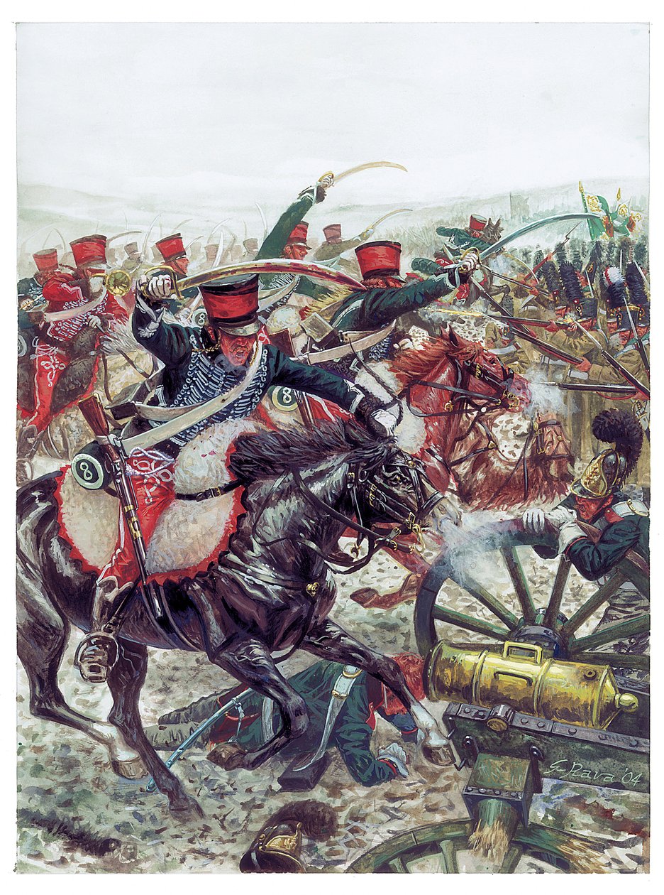 Első birodalom: a Pierre Margaron tábornok (1765-1824) által vezetett dandár támadása az 1815. december 2-i austerlitzi csatában - Első birodalom: a Margaron tábornok által vezetett dandár támadása az 1815. december 2-i austerlitzi csatában - Illustrati alkotó: Giuseppe Rava
