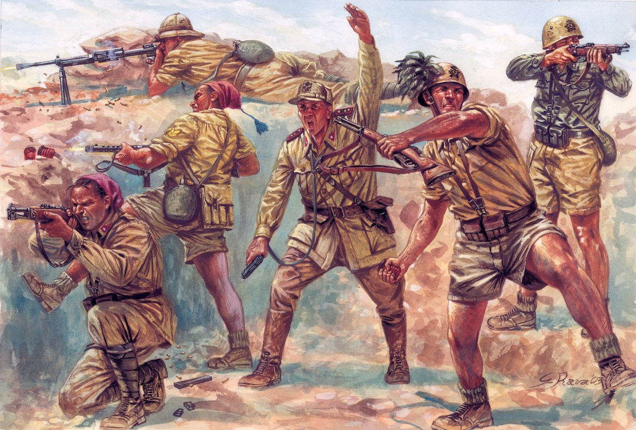 Második világháború: olasz bersaglieri Líbiában az olasz megszállás alatt 1934 és 1943 között - WWII: the italian Bersaglieri during italian occupation of Libya alkotó: Giuseppe Rava