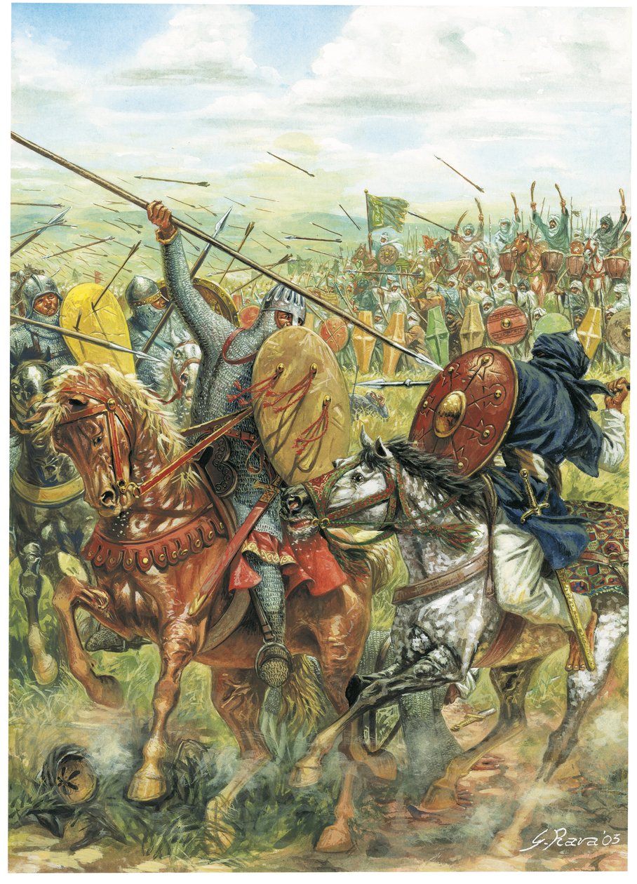 A keresztény zsoldos lovag Rodrigo Ruiz de Vivar, mondja Le Cid (illusztráció) alkotó: Giuseppe Rava