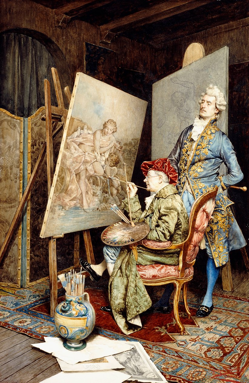 A festőstúdió alkotó: Giuseppe Signorini