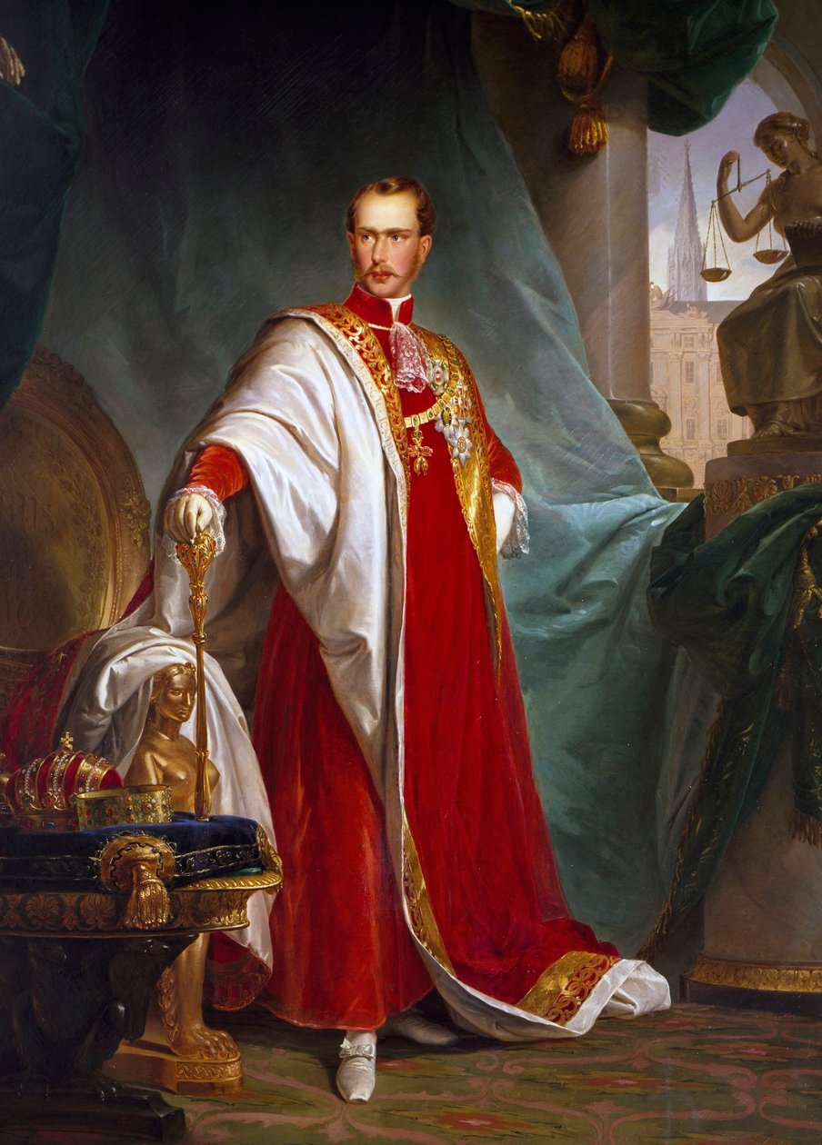 Olasz: Ferenc József, osztrák császár portréja Ferenc József, osztrák császár portréja alkotó: Giuseppe Sogni