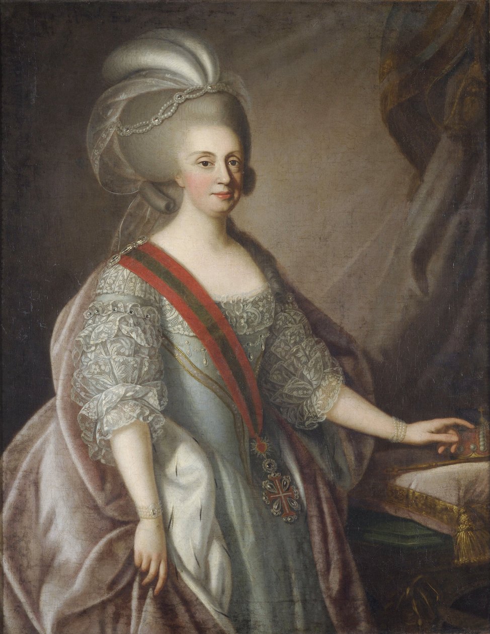 I. Marie portugál királynő, akit jámbornak (vagy őrültnek) hívtak - I. Mária portugál királynő (1734-1816), Troni, Giuseppe (1739-1810). olajfestmény alkotó: Giuseppe Troni