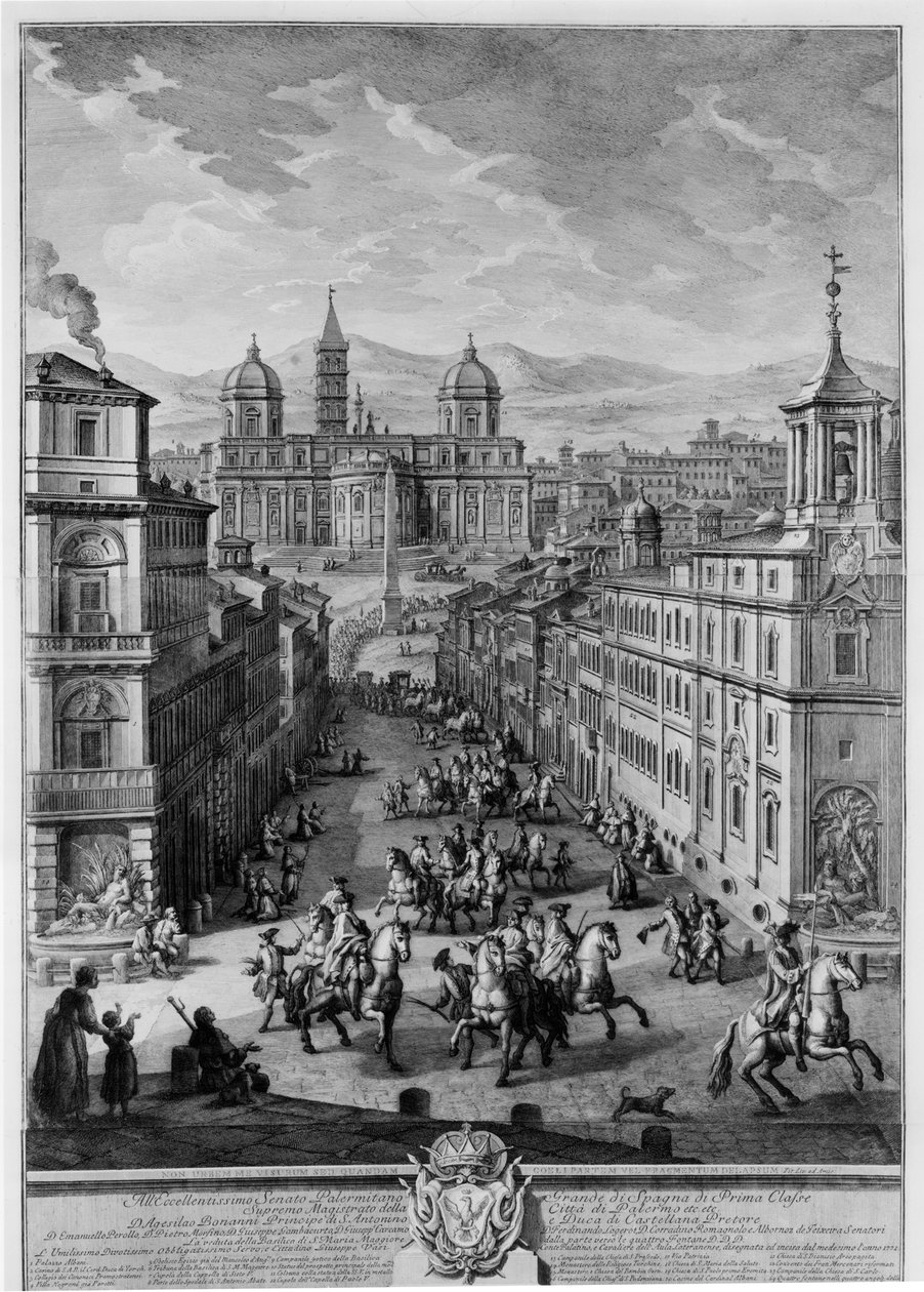 A Santa Maria Maggiore a Piazza delle Quattro Fontane felől alkotó: Giuseppe Vasi