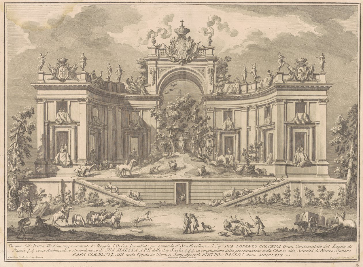 Az 1766-os Prima Macchina Kína számára: Orpheus palotája alkotó: Giuseppe Vasi, after Giuseppe Palazzi, after Paolo Posi