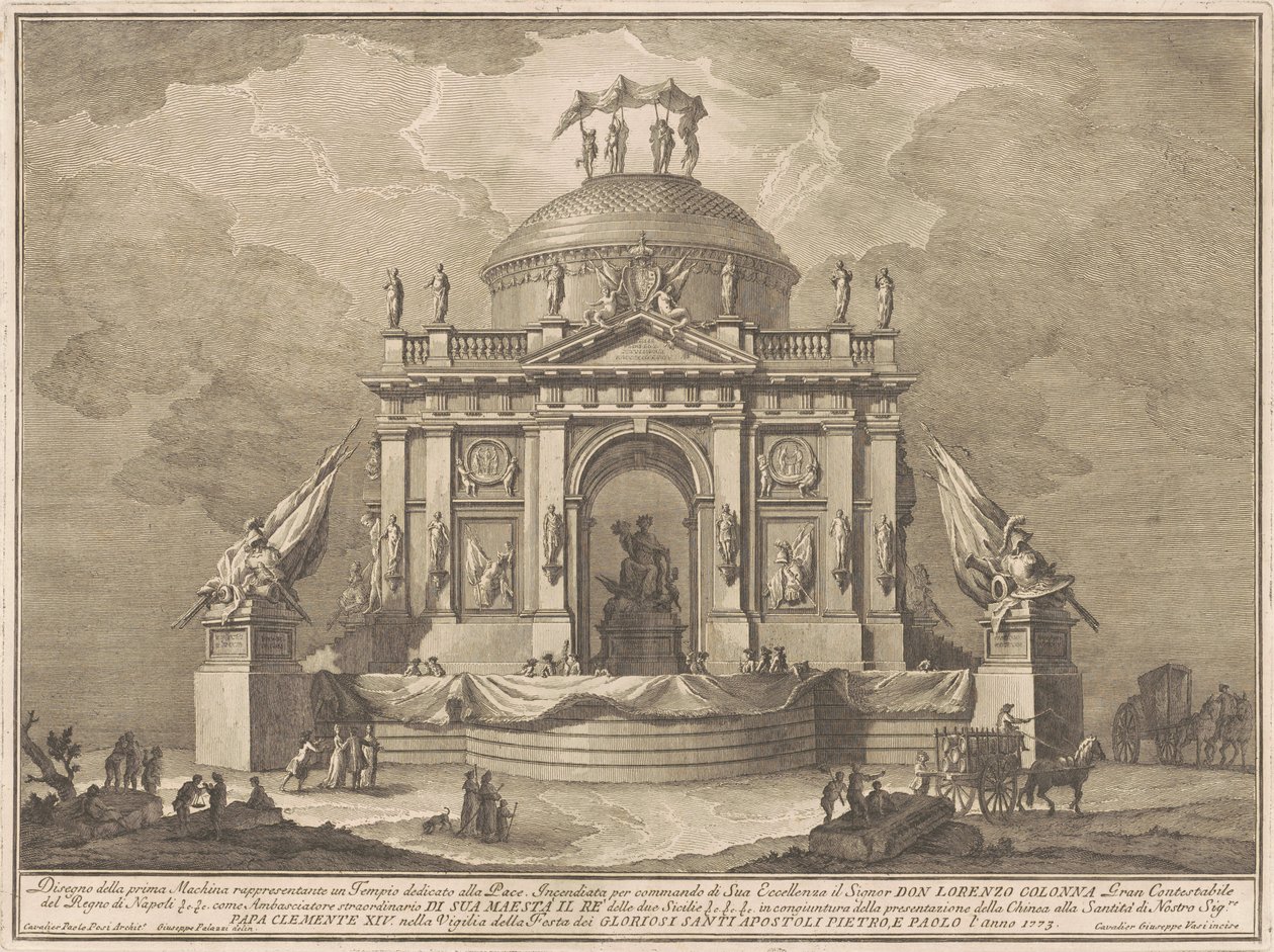 A Prima Macchina Kína számára 1773: A béke temploma alkotó: Giuseppe Vasi, after Giuseppe Palazzi, after Paolo Posi
