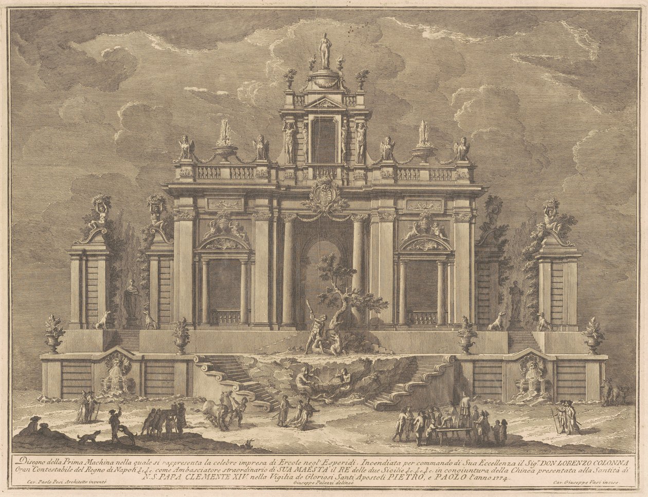 A Prima Macchina Kínában 1774: Herkules és a sárkány a Hesperidák kertjében alkotó: Giuseppe Vasi, after Giuseppe Palazzi, after Paolo Posi