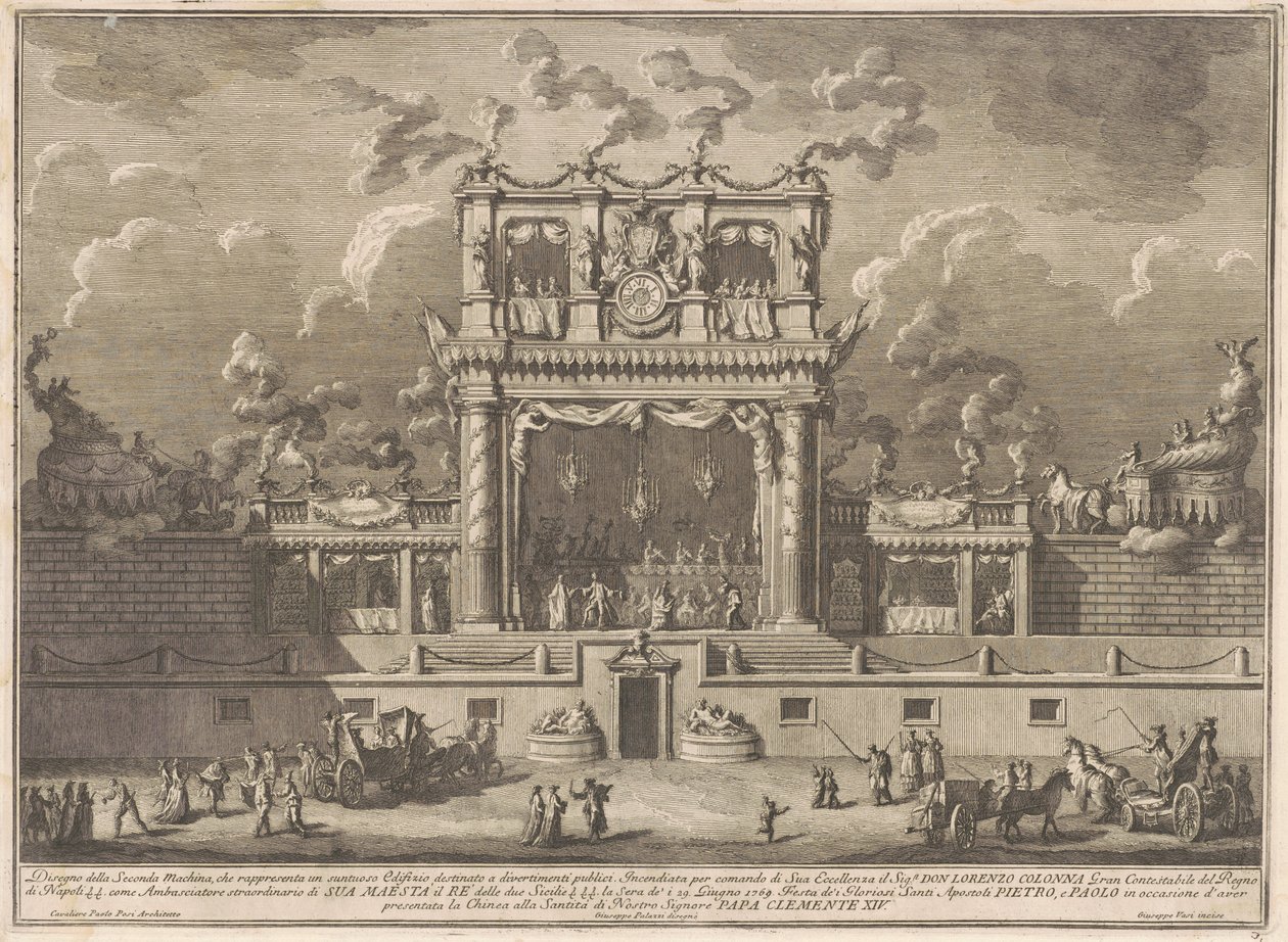 Az 1769-es Seconda Macchina Kínában: A nyilvános szórakozás épülete alkotó: Giuseppe Vasi, after Giuseppe Palazzi, after Paolo Posi