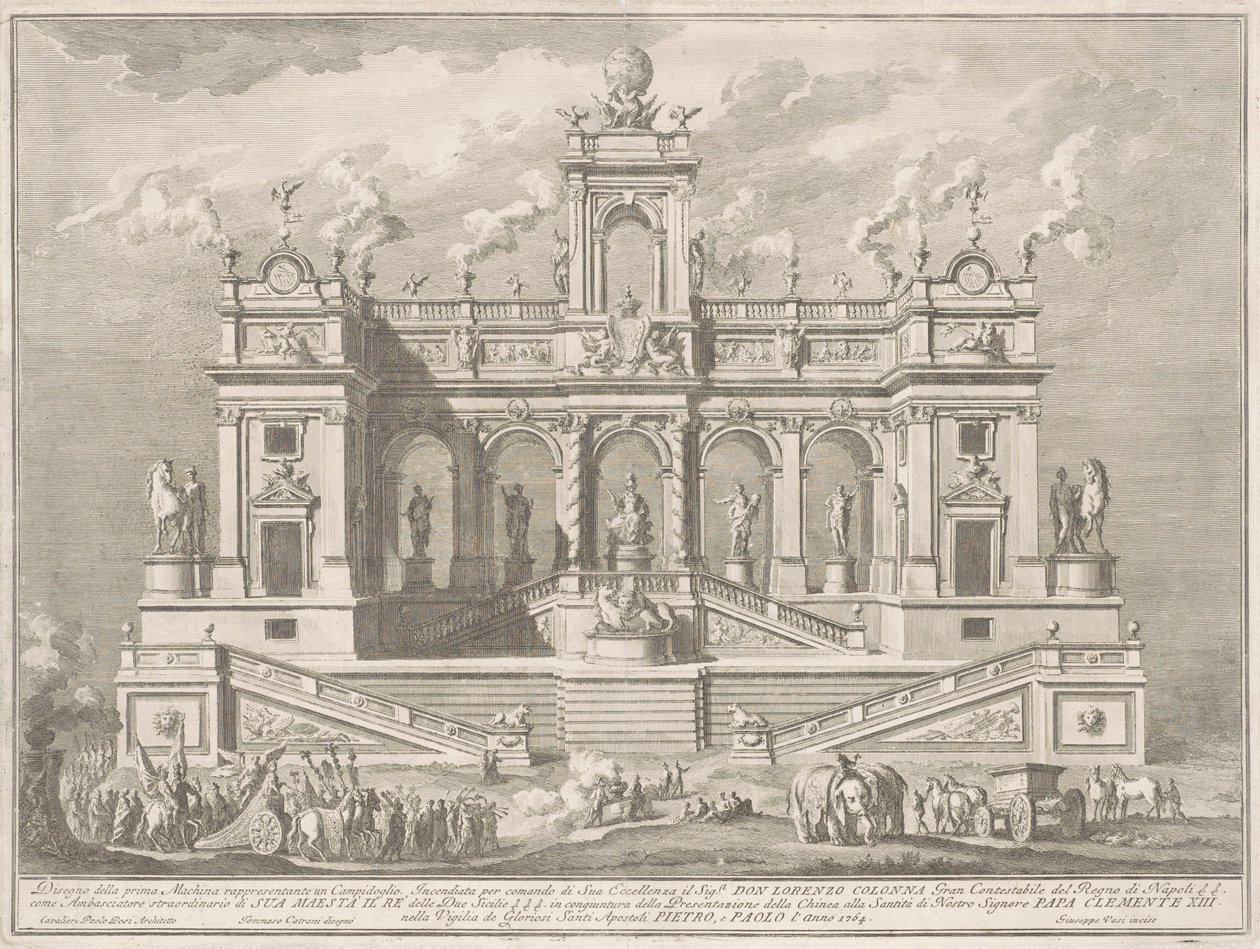 A Prima Macchina Kína számára 1764: A Capitolium épülete alkotó: Giuseppe Vasi, after Tommaso Catrani, after Paolo Posi