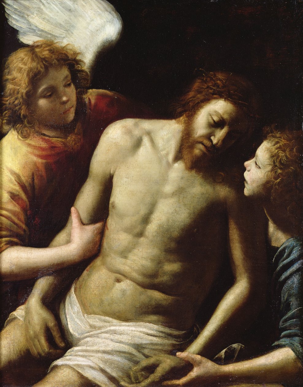 A halott Krisztus két angyal által támogatott, c. 1628 alkotó: Giuseppe Vermiglio