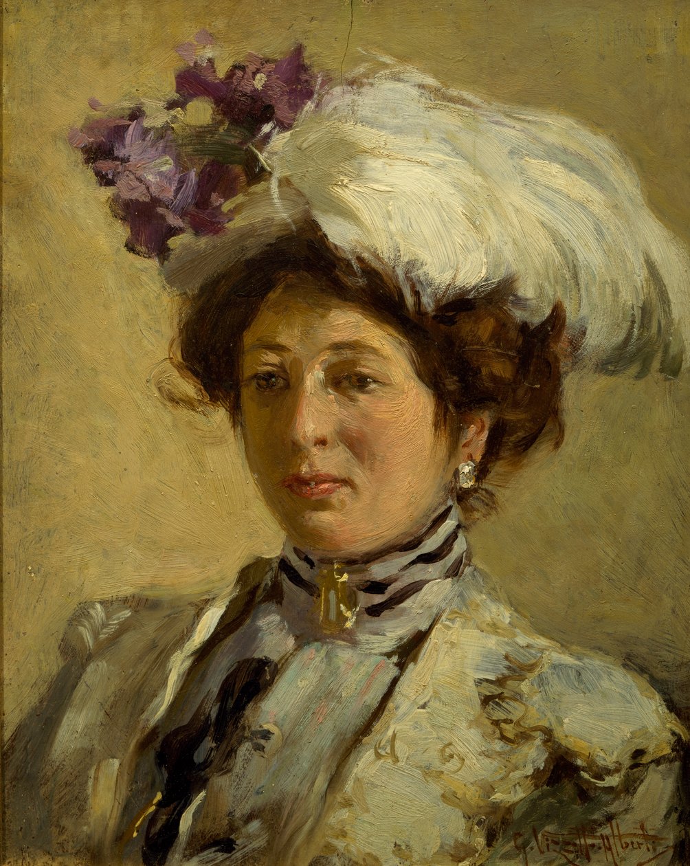 Ida Antonio Zeno grófnő portréja, Giuseppe Alberti Vizzotto (1862-1931) alkotó: Giuseppe Vizzotto Alberti
