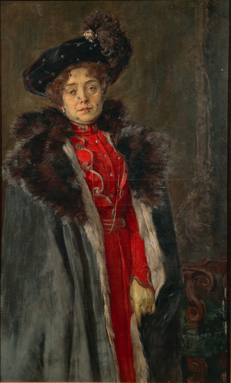 Feleség portréja, Giuseppe Vizzotto Alberti, olaj, vászon alkotó: Giuseppe Vizzotto Alberti
