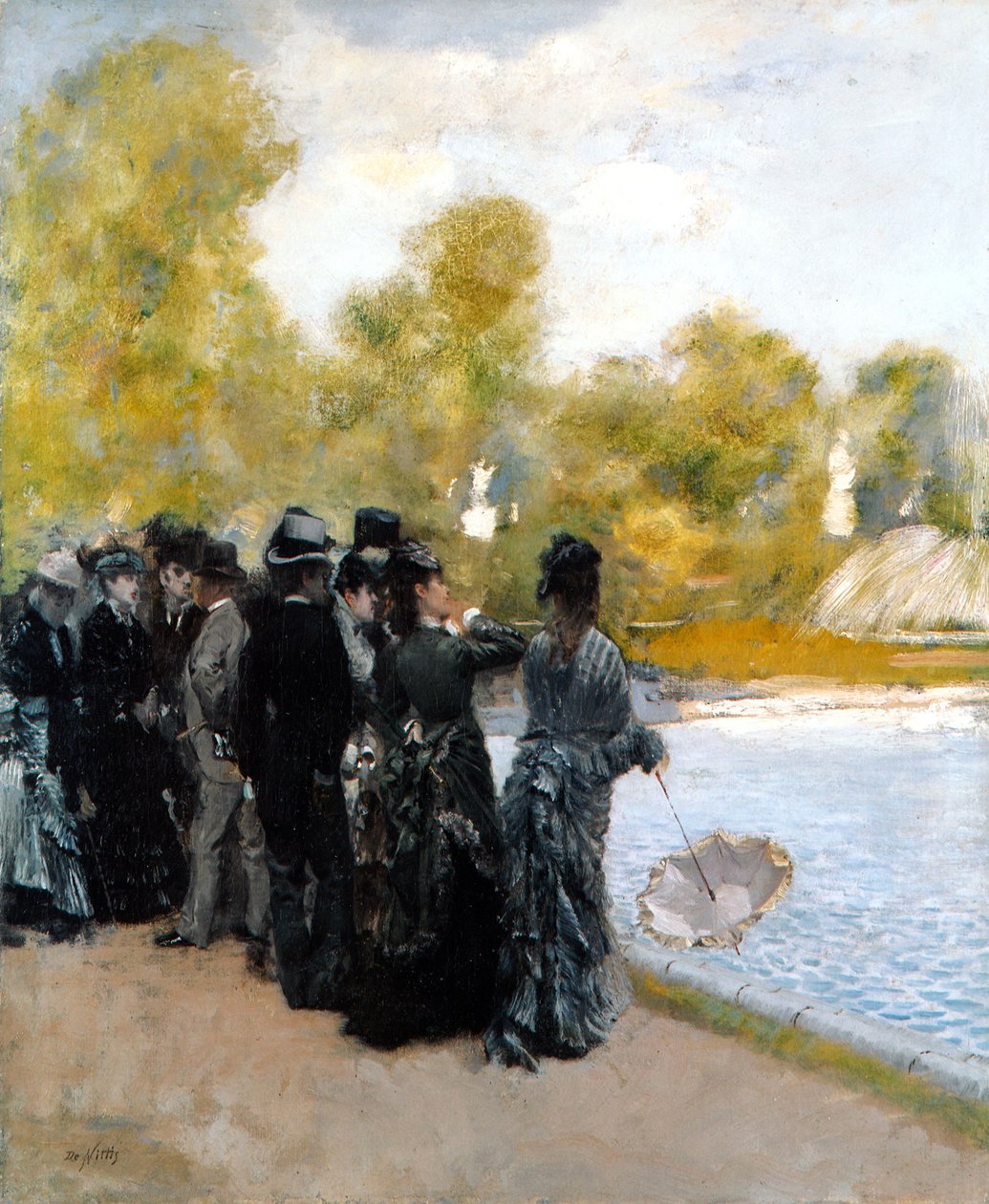 A medence a Jardin du Luxembourgban alkotó: Giuseppe de Nittis