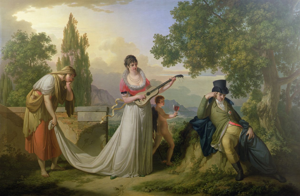 Romantikus allegorikus jelenet alkotó: Giuseppe or Josef Grassi