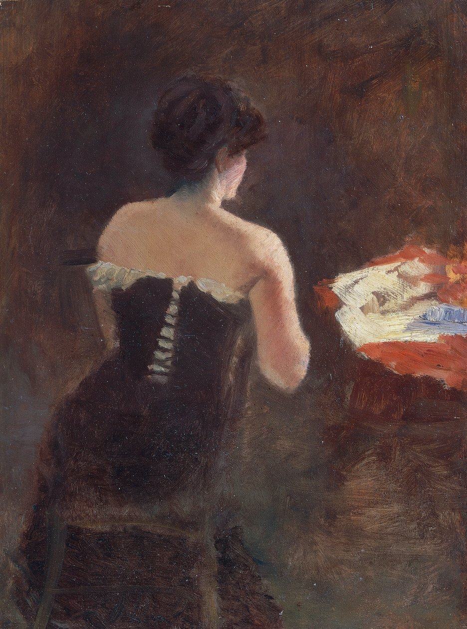 Egy hölgy háta alkotó: Giuseppe or Joseph de Nittis