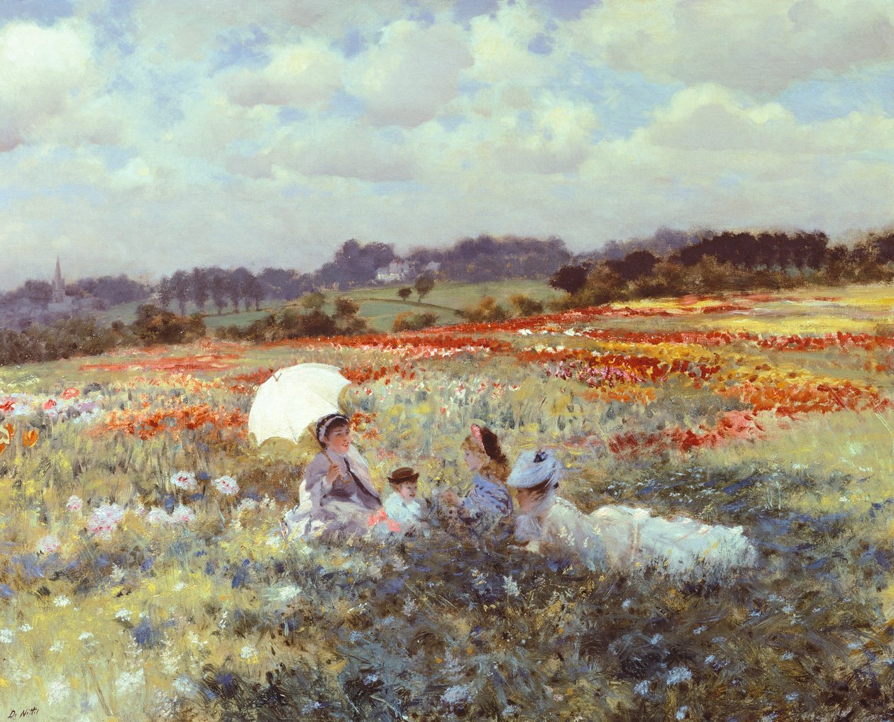 Fields near London, Giuseppe de Nittis (1846-1884). alkotó: Giuseppe or Joseph de Nittis