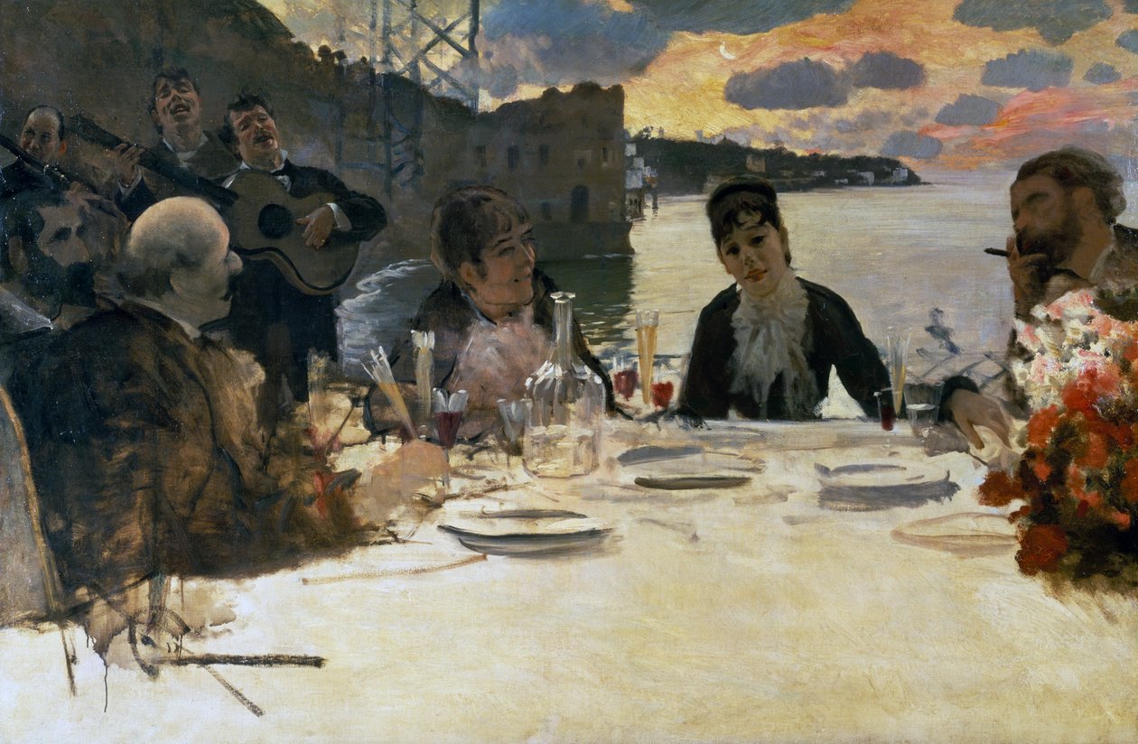 Ebéd a Posillipóban, 1879 körül (olaj, vászon) alkotó: Giuseppe or Joseph de Nittis