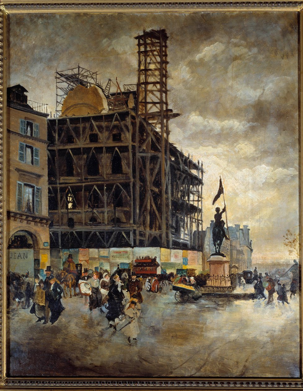Place de pyramides a marsan pavilon építése (Párizs) 1880-ban. Guiseppe Nittis festménye (1846-1884) Ec. Ital alkotó: Giuseppe or Joseph de Nittis