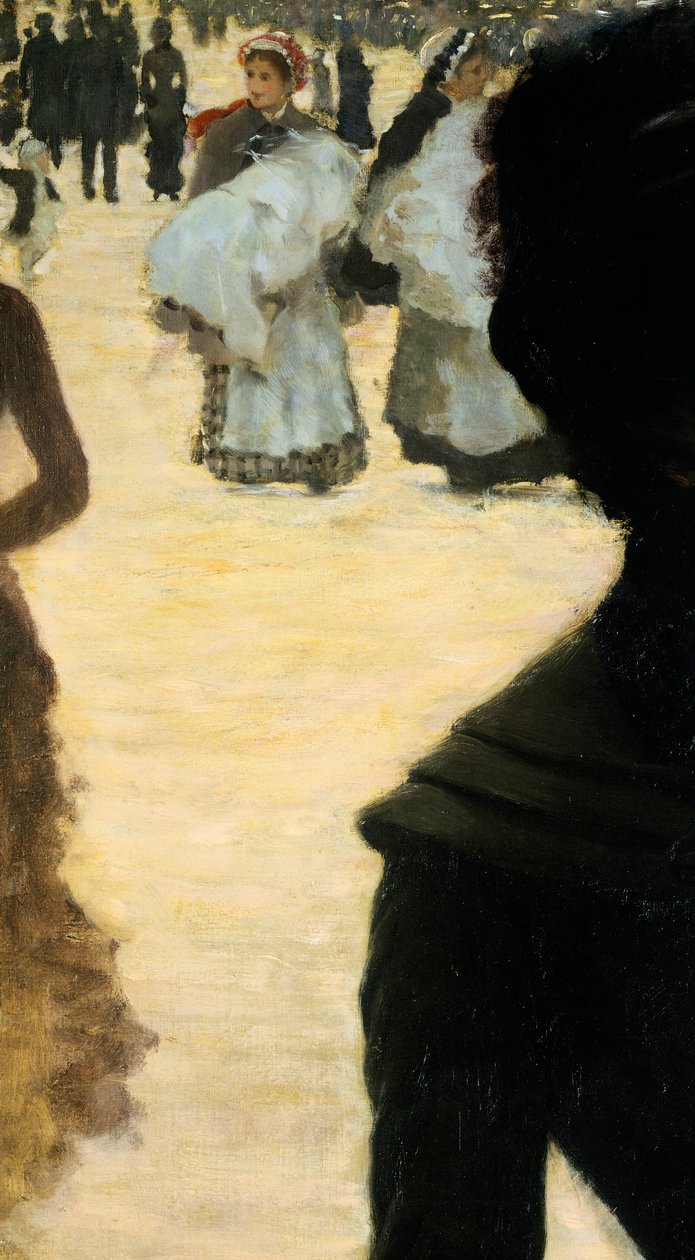 Visszatérve a Bois de Boulogne-ból, Hölgy kutyával, Giuseppe de Nittis, részlet alkotó: Giuseppe or Joseph de Nittis