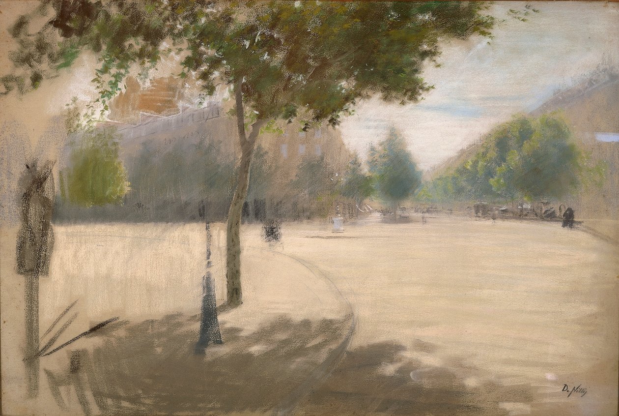 Napos négyzet (olaj, vászon) alkotó: Giuseppe or Joseph de Nittis