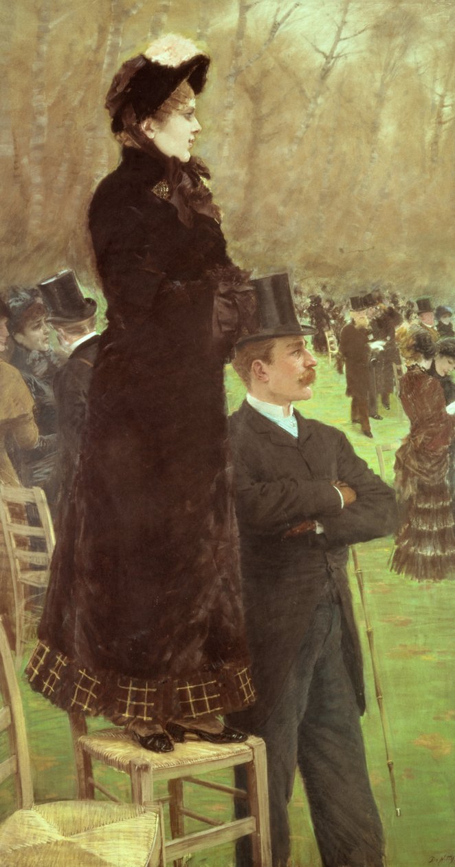 Versenyek Auteuilban, Párizs (olaj, vászon) alkotó: Giuseppe or Joseph de Nittis