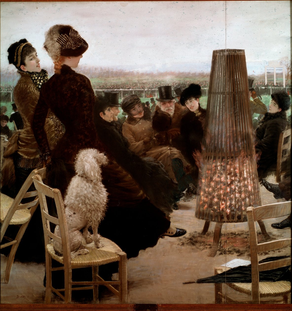 A versenyek a Bois de Boulogne-ban A nézők lóversenyeket néznek. Giuseppe De Nittis (1846-1884) festménye 1881 Róma, Modern Művészeti Nemzeti Galéria alkotó: Giuseppe or Joseph de Nittis