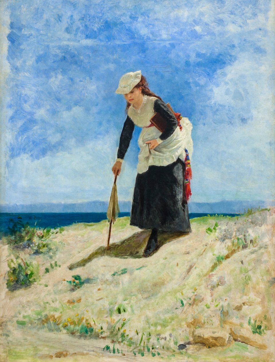 Nő a tengerparton, 1875 körül (olaj, vászon) alkotó: Giuseppe or Joseph de Nittis