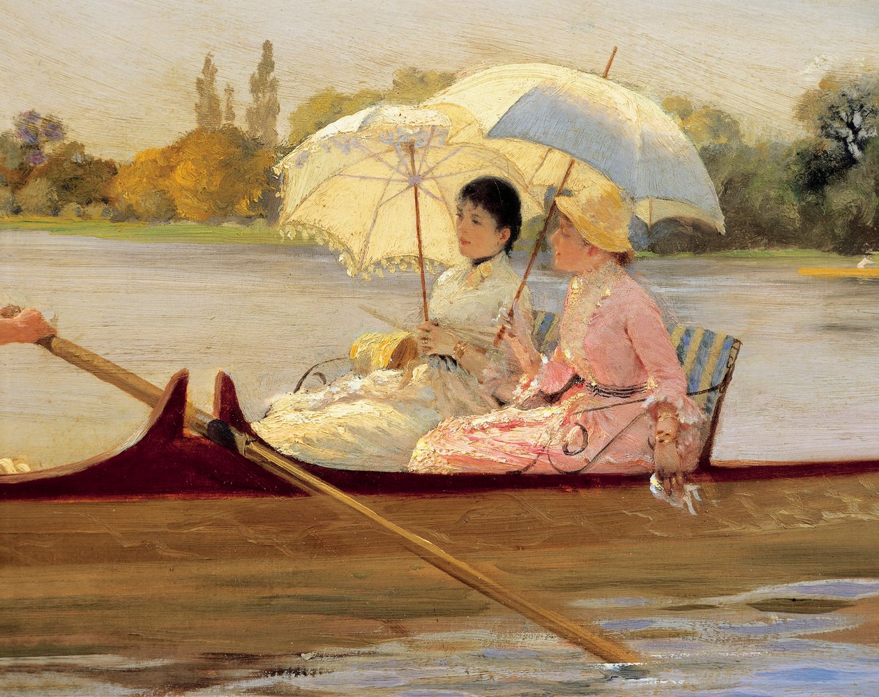 Nők csónakokban a Temzén alkotó: Giuseppe or Joseph de Nittis