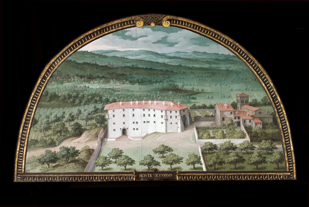 Kilátás a Villa la Magia-ra Pistoia közelében, Olaszországban (Tempera alkotó: Giusto Utens