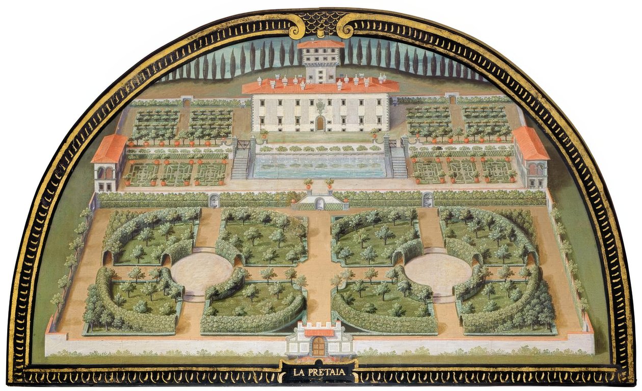 Villa Medicea La Petraia (középkori mag, a Brunelleschi család székhelye; 1575–1589 I. Ferdinando esetében alkotó: Giusto Utens