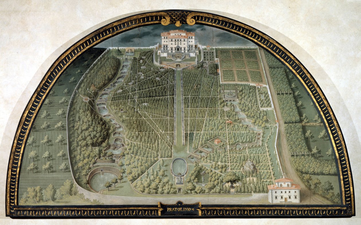 Villa di Pratolino, Giusto Utens (XVI. század). alkotó: Giusto Utens