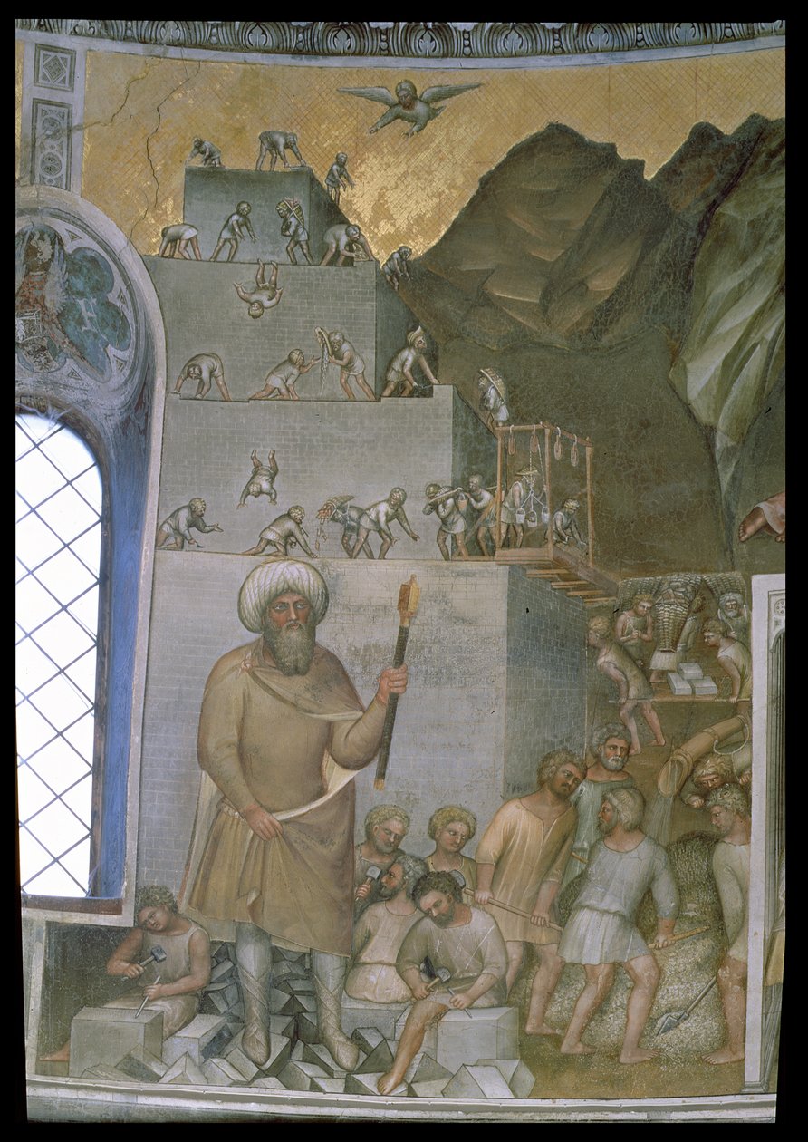 Bábel tornyának építése, 1360-70 alkotó: Giusto di Giovanni de Menabuoi