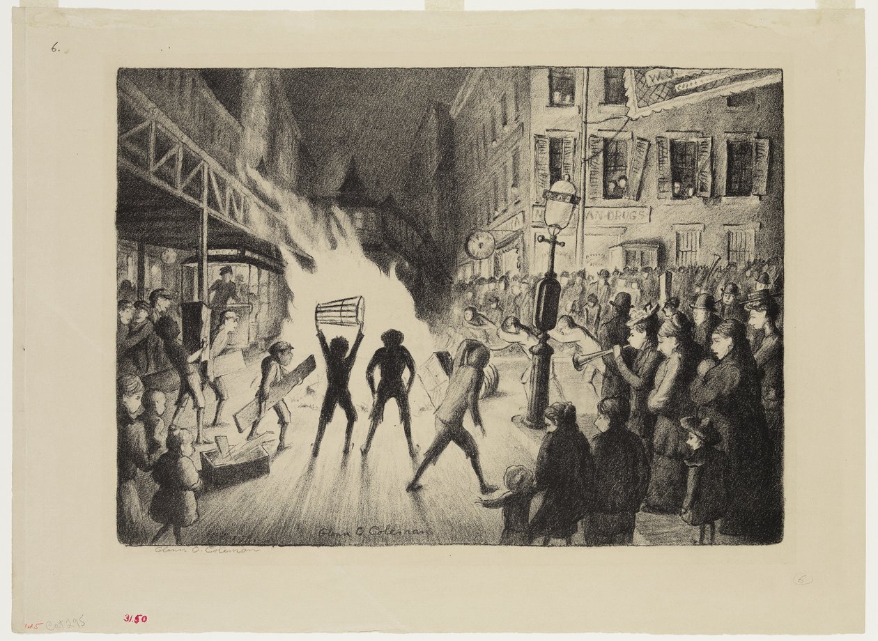Választási éjszakai máglya, 1928 alkotó: Glenn O Coleman