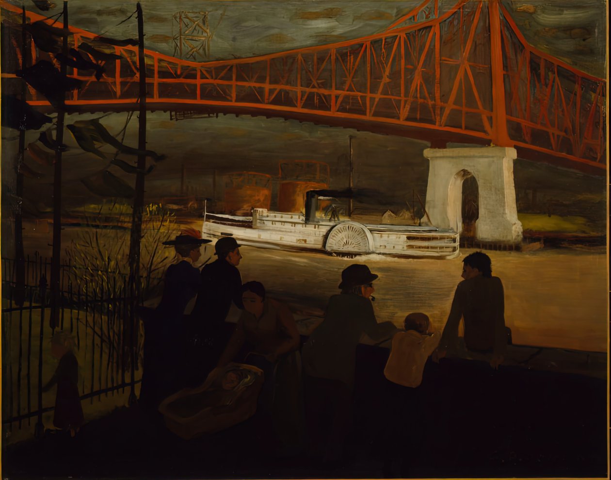Queensboro híd, East River, kb. 1910. alkotó: Glenn O Coleman