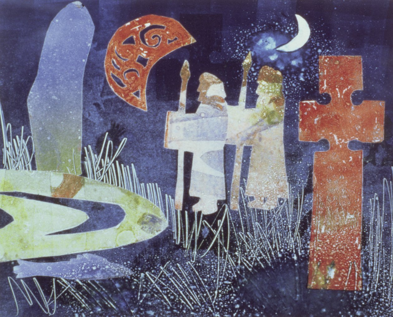 Szentivánéj, 1994 (monotípia) alkotó: Gloria Wallington