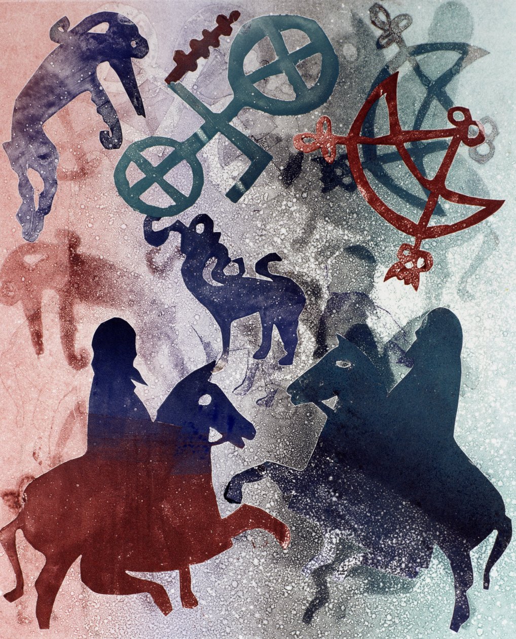 Pictish Riders, 1996 (monotípia) alkotó: Gloria Wallington