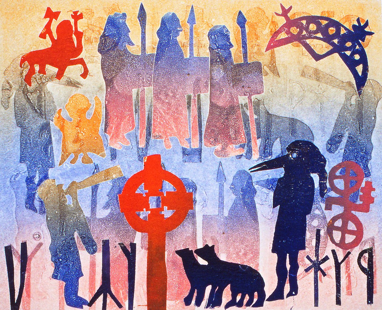 Szivárványnapok, 2000 (monoprint) alkotó: Gloria Wallington