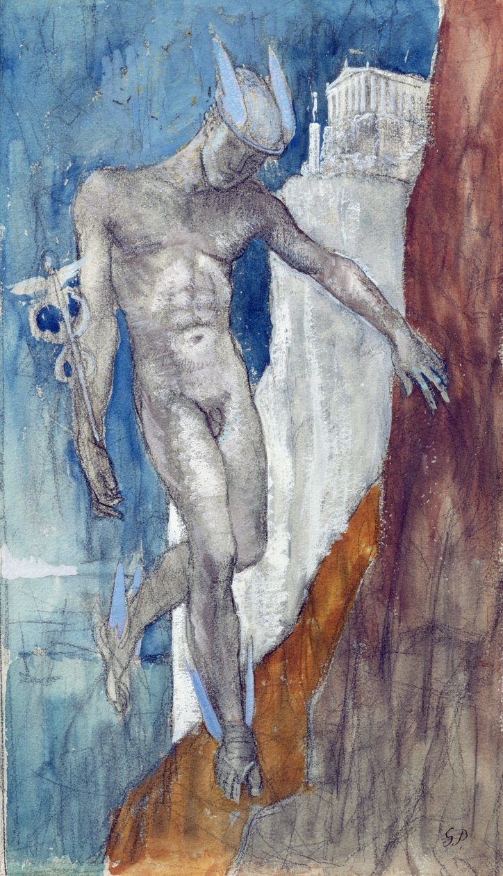 Hermész leszálló (ceruza és WC) alkotó: Glyn Warren Philpot