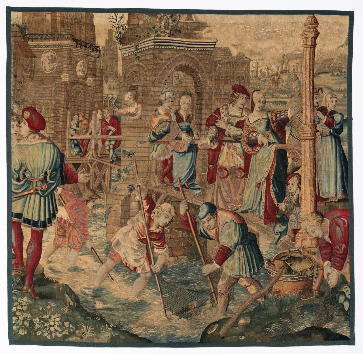 Tavasz: horgászjelenet a négy évszakból, 1600-as évek vége – 1700-as évek eleje. alkotó: Gobelins