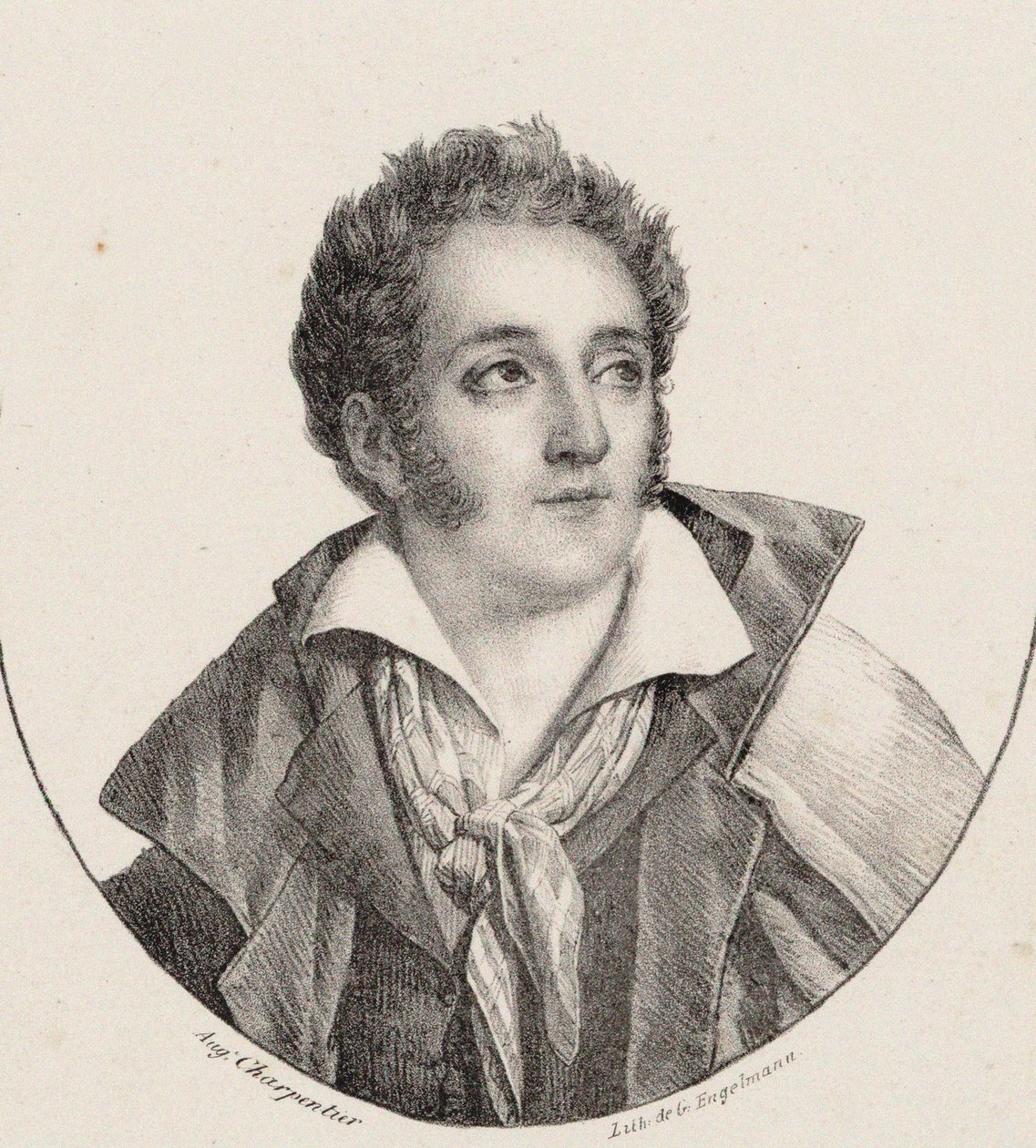François Charles Mansui zeneszerző portréja 1785-1847. alkotó: Godefroy Engelmann