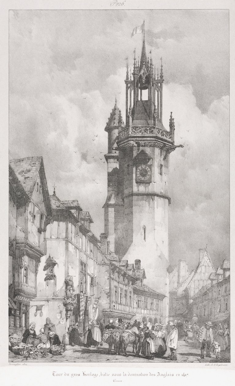 Festői és romantikus utazások az ókori Franciaországban, Normandiában: Tour du Gros-Horlage, Évreux alkotó: Godefroy Engelmann