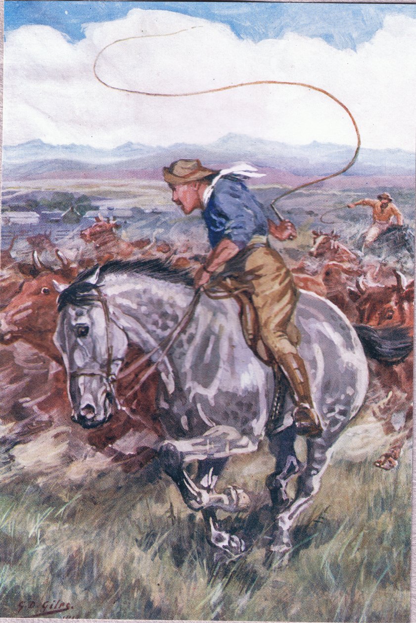 The Sick Stockrider, Adam Lindsay Gordon verseiből, T. N. Foulis, 1912 alkotó: Godfrey Douglas Giles